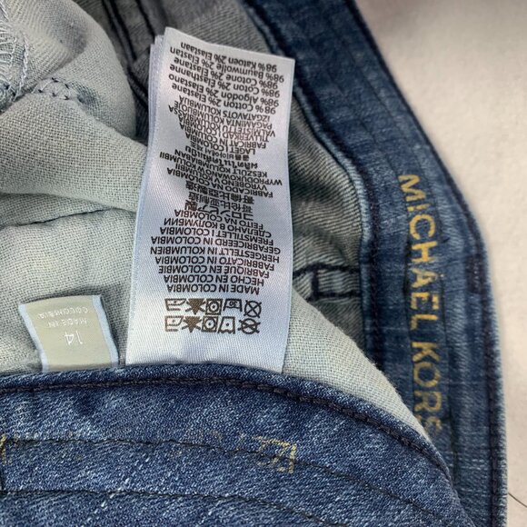 Michael Kors Jeans Boho Neutral Patched Ankle Gold Chain Refashioned Womens 14 - Picture 10 of 11